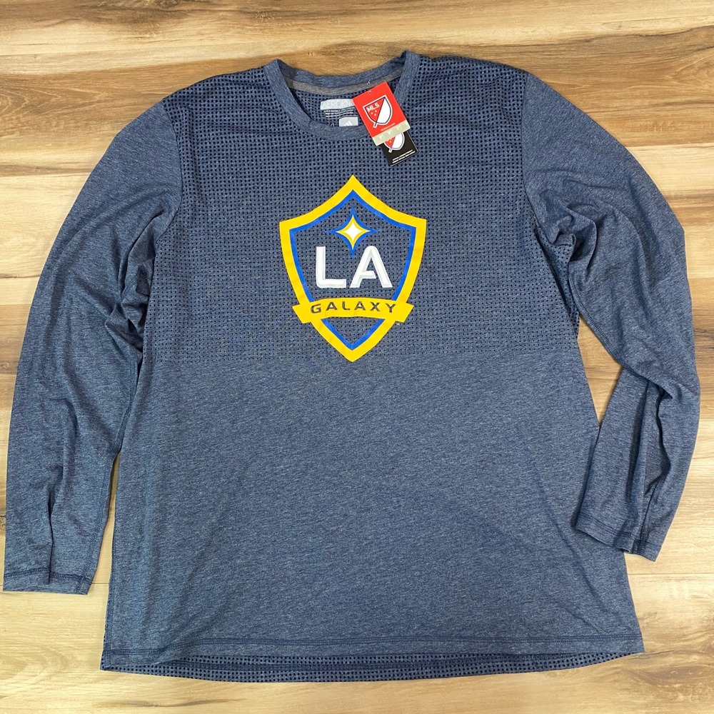 Adidas LA Galaxy T-Shirt Mens XXL Aeroknit LS Climacool Navy Blue Modern‎ Active